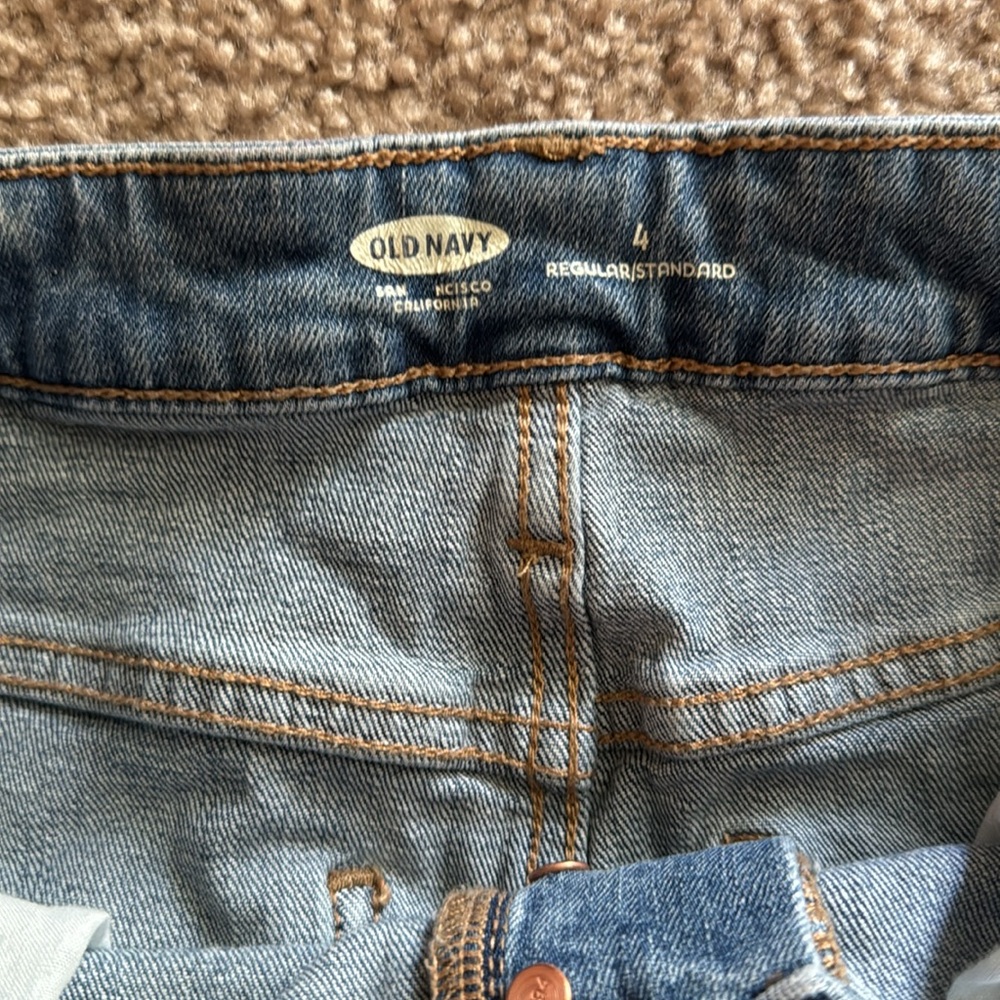 Old Navy Distressed Blue Denim Pencil Skirt - Picture 2 of 3